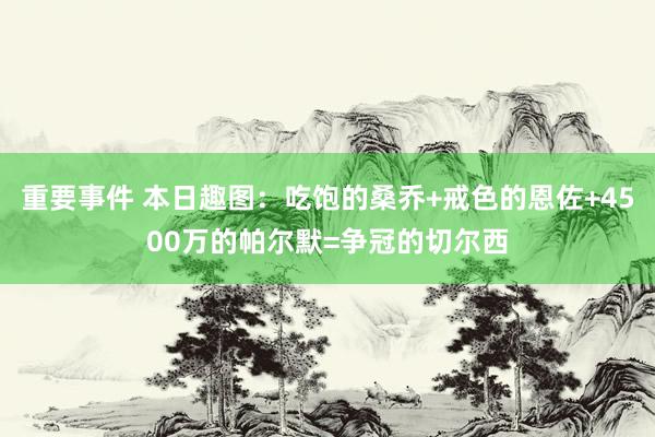 重要事件 本日趣图：吃饱的桑乔+戒色的恩佐+4500万的帕尔默=争冠的切尔西